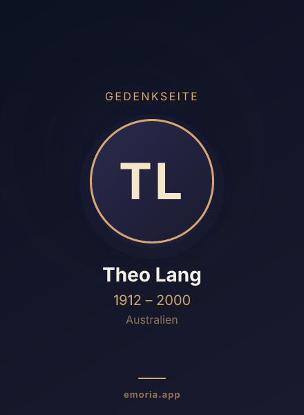 Gedenkportrait von Theo Lang