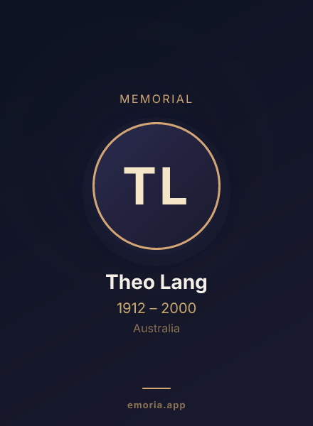 Memorial portrait of Theo Lang