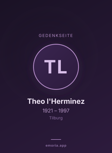 Gedenkportrait von Theo l'Herminez