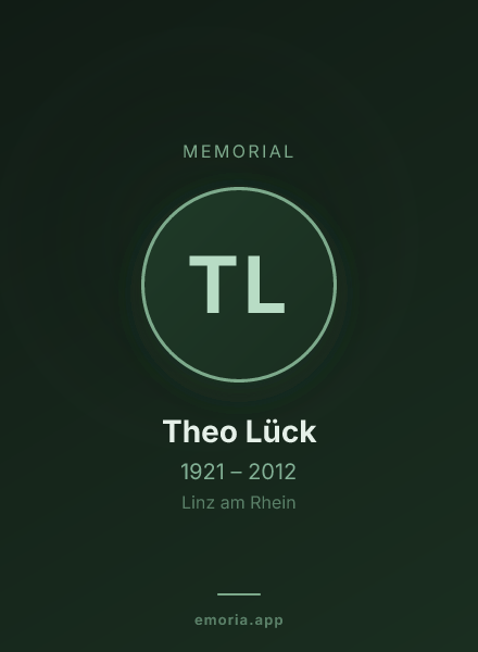 Memorial portrait of Theo Lück