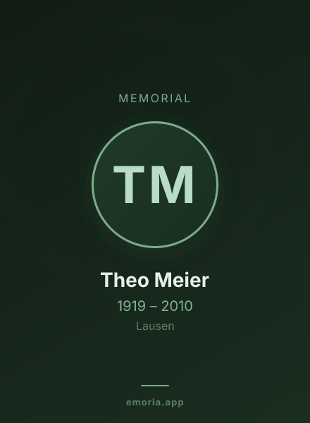 Memorial portrait of Theo Meier