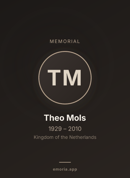Memorial portrait of Theo Mols