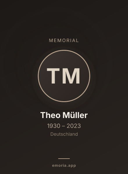 Memorial portrait of Theo Müller