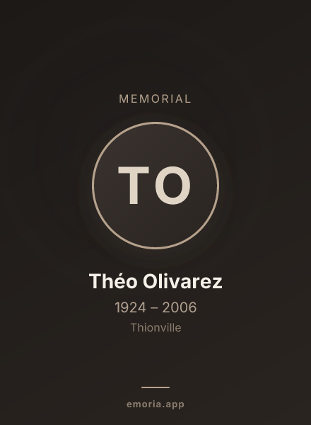 Memorial portrait of Théo Olivarez
