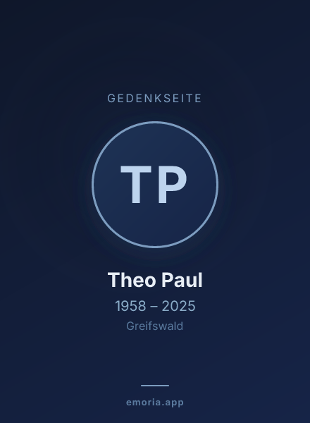 Gedenkportrait von Theo Paul