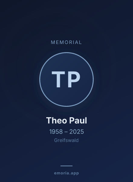 Memorial portrait of Theo Paul