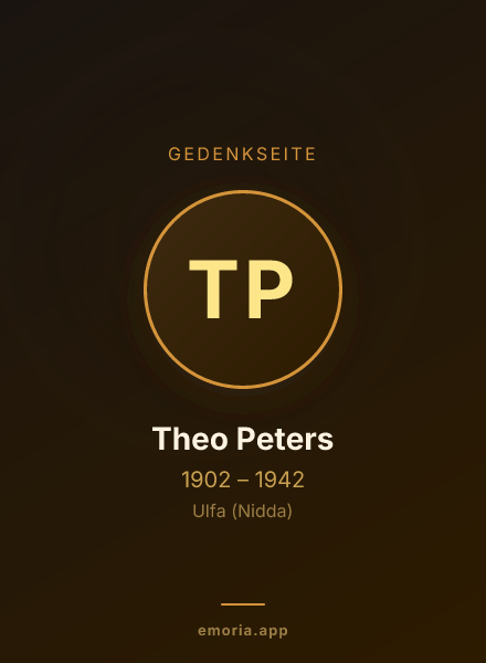 Gedenkportrait von Theo Peters