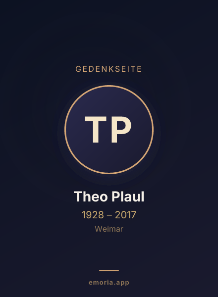 Gedenkportrait von Theo Plaul