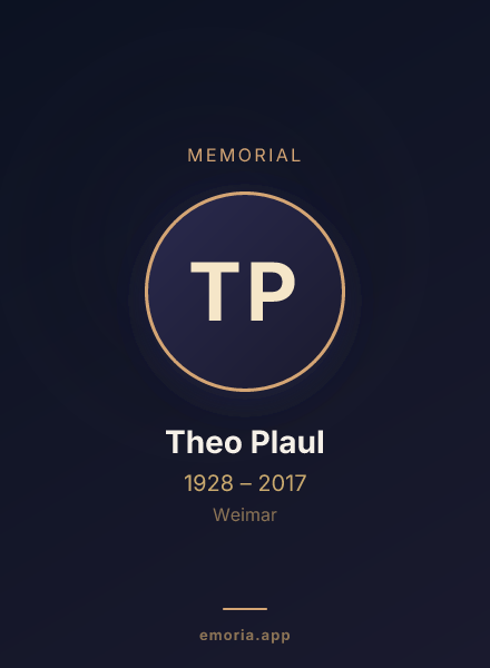 Memorial portrait of Theo Plaul