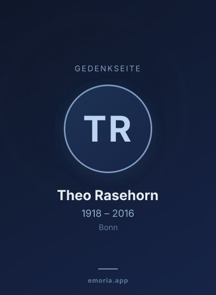 Gedenkportrait von Theo Rasehorn