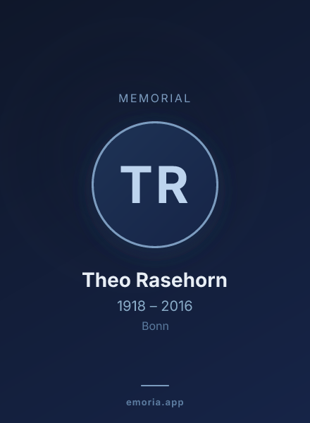 Memorial portrait of Theo Rasehorn
