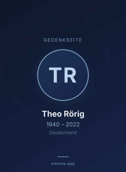 Gedenkportrait von Theo Rörig