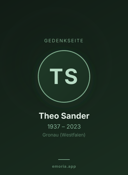 Gedenkportrait von Theo Sander