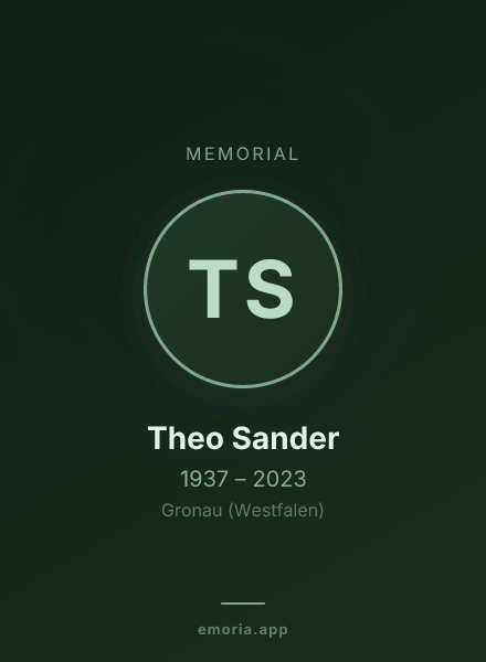 Memorial portrait of Theo Sander