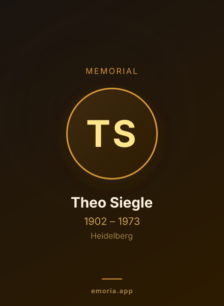Memorial portrait of Theo Siegle