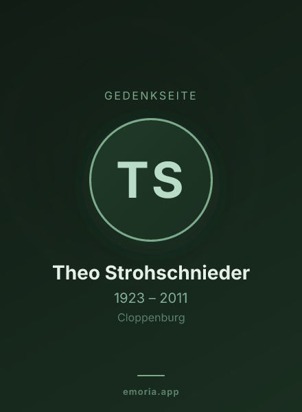 Gedenkportrait von Theo Strohschnieder