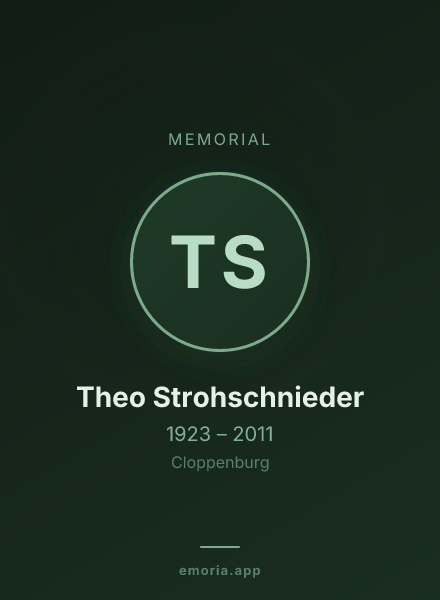Memorial portrait of Theo Strohschnieder