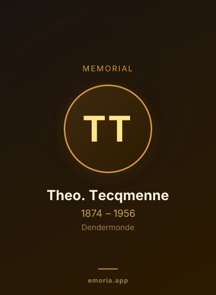 Memorial portrait of Theo. Tecqmenne