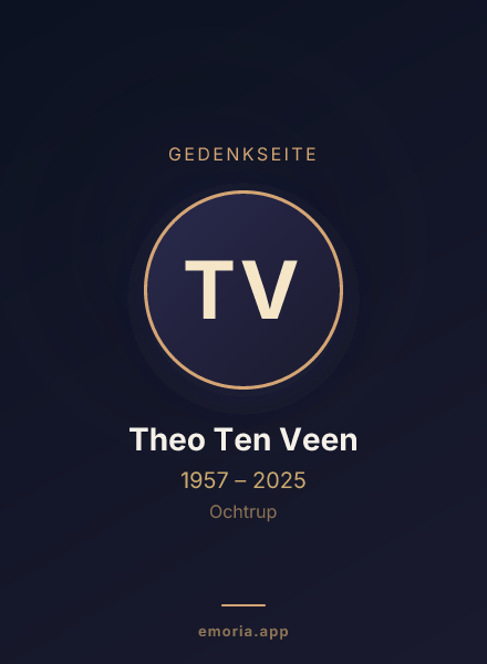 Gedenkportrait von Theo Ten Veen