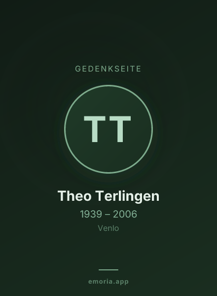 Gedenkportrait von Theo Terlingen