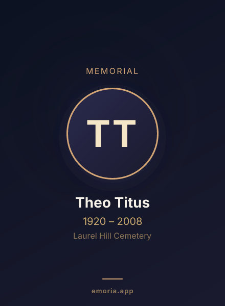 Memorial portrait of Theo Titus