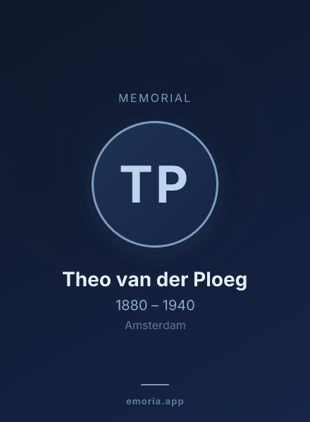 Memorial portrait of Theo van der Ploeg