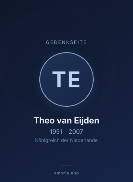 Gedenkportrait von Theo van Eijden