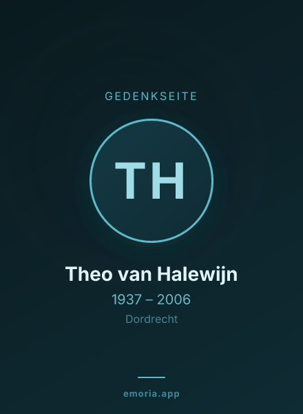 Gedenkportrait von Theo van Halewijn