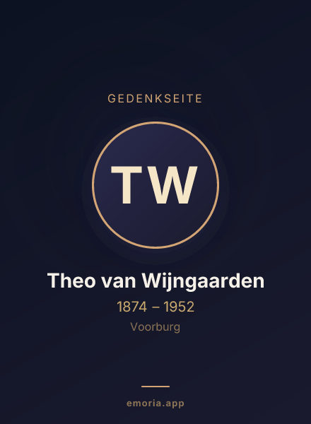 Gedenkportrait von Theo van Wijngaarden