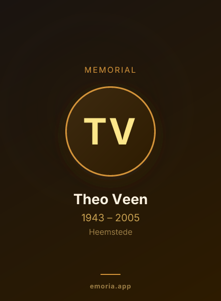 Memorial portrait of Theo Veen