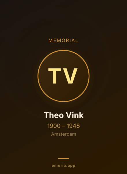 Memorial portrait of Theo Vink