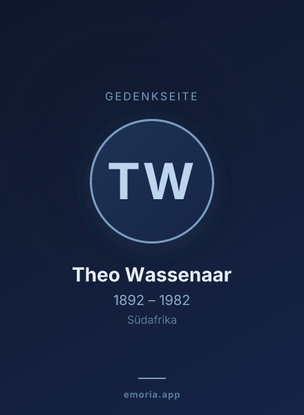 Gedenkportrait von Theo Wassenaar