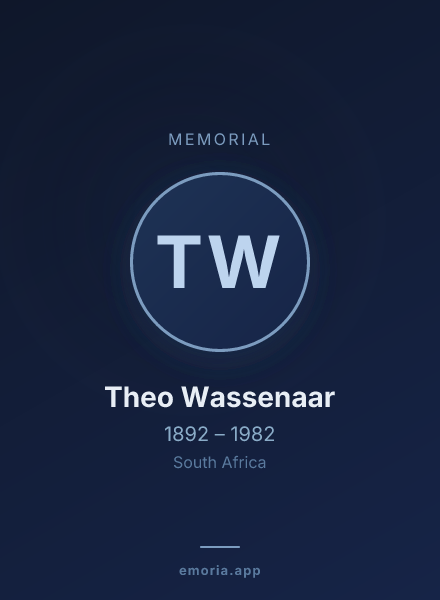Memorial portrait of Theo Wassenaar