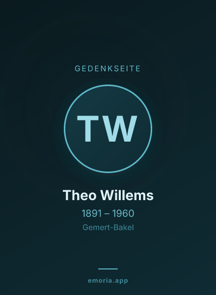 Gedenkportrait von Theo Willems