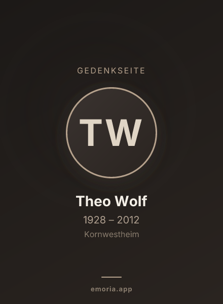 Gedenkportrait von Theo Wolf