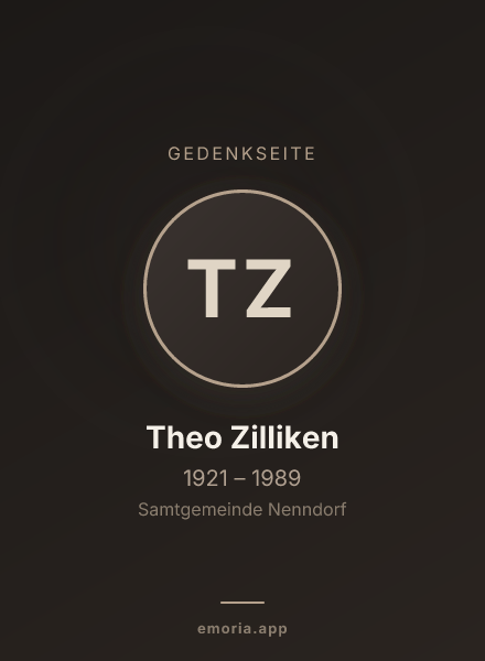 Gedenkportrait von Theo Zilliken