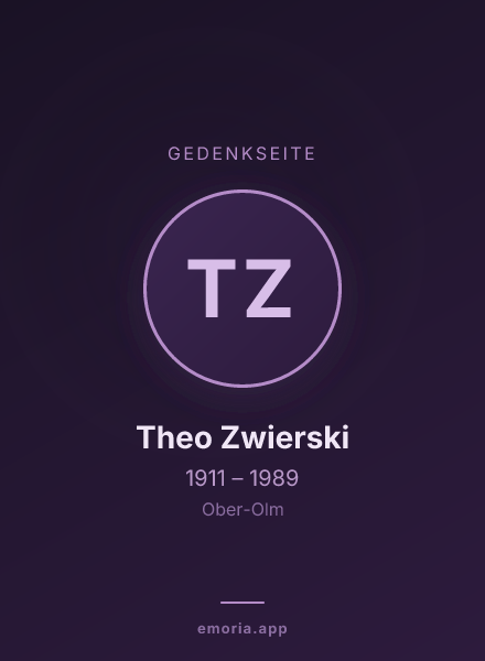 Gedenkportrait von Theo Zwierski