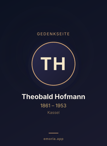 Gedenkportrait von Theobald Hofmann