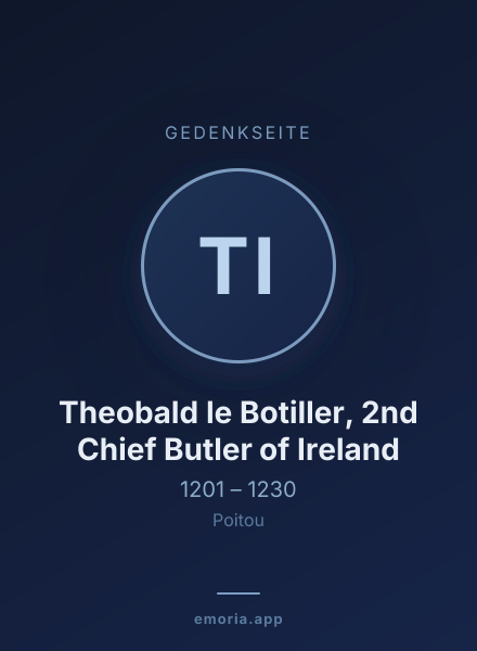 Gedenkportrait von Theobald le Botiller, 2nd Chief Butler of Ireland