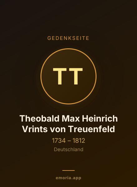 Gedenkportrait von Theobald Max Heinrich Vrints von Treuenfeld