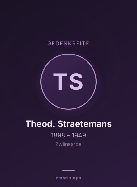 Gedenkportrait von Theod. Straetemans