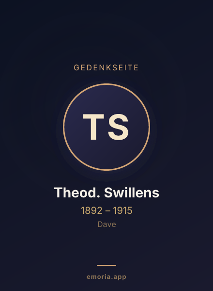 Gedenkportrait von Theod. Swillens