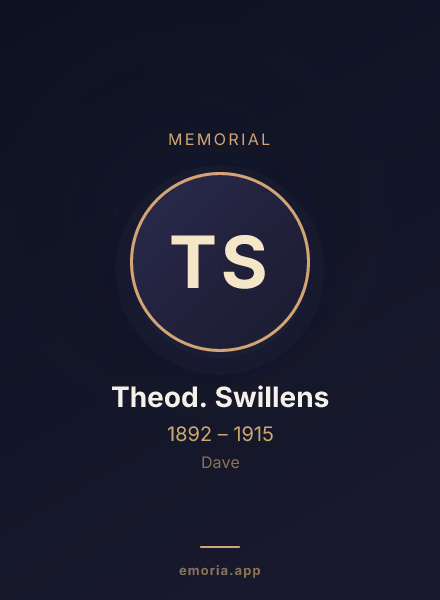 Memorial portrait of Theod. Swillens