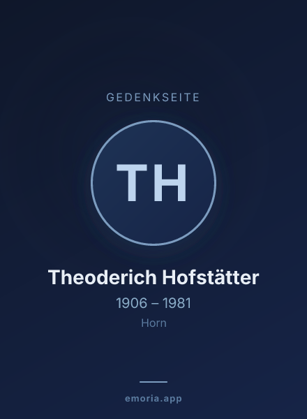Gedenkportrait von Theoderich Hofstätter
