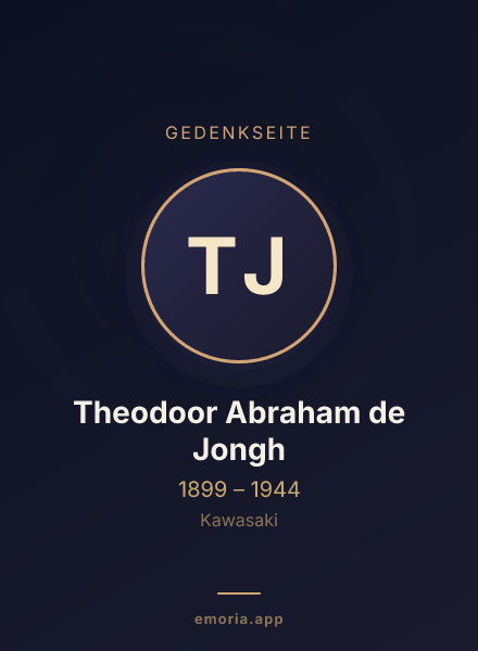 Gedenkportrait von Theodoor Abraham de Jongh