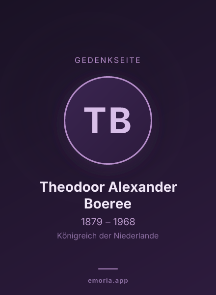 Gedenkportrait von Theodoor Alexander Boeree