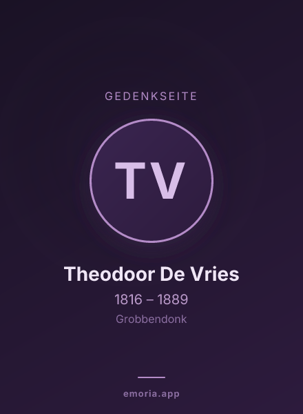 Gedenkportrait von Theodoor De Vries