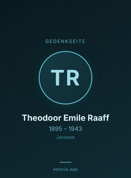Gedenkportrait von Theodoor Emile Raaff