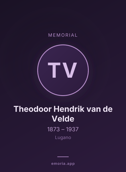 Memorial portrait of Theodoor Hendrik van de Velde