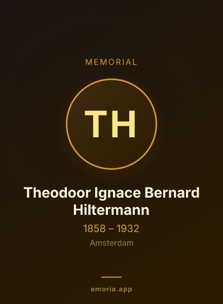 Memorial portrait of Theodoor Ignace Bernard Hiltermann